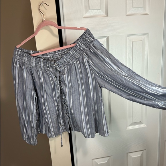 Harlow off the shoulder linen top size XL - Picture 2 of 4